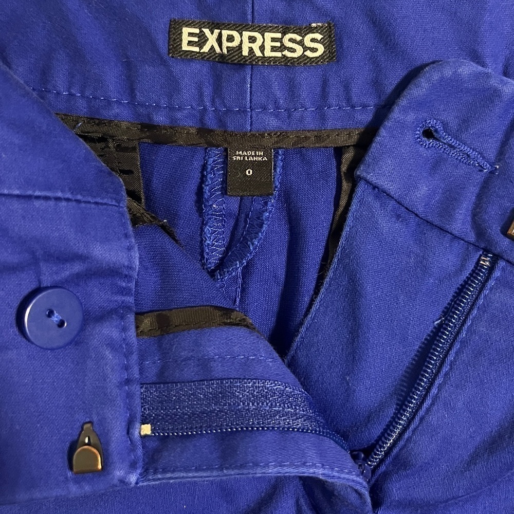 EXPRESS Blue Cotton Shorts Size 0 - Picture 3 of 7